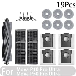 Compatible for Mova P50 Pro Ultra, Mova P10 Pro Ultra Accessories Tricut Brush Hepa Filter Mop Cloth Dust Bag