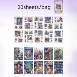 Mr. Paper 20pcs Magic Medicine Cabinet Series Dual-Material Die-Cut Sticker Book DIY Handbook Collage Calendar Notebook Journal