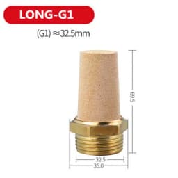 Pneumatic Exhaust Muffler Silencer M5 1/8 1/4 3/8 1/2 3/4 BSP Male Thread For Air Noise Brass Adjustable Long Short BSL SLM SLL
