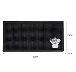 Barber Station Mat Cushion Non-slip Black Pad Hairdress Organizer for Clippers Scissors Trimmers Brushes Storage Tool