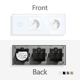 TAWOIA French Polish Power Socket Touch Switch Glass Panel USB Double Outlet Triple Wall Sockets Button Switch Fits E-type Plugs