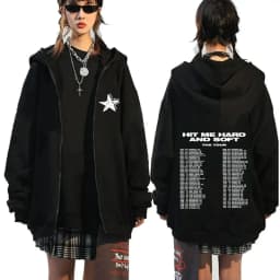 Hit Me Hard and Soft 2025 Tour Zipper Hoodies Fans Gift Men Women Clothing Pullovers Fashion Hip Hop Zip Up Sweatshirts Jackets