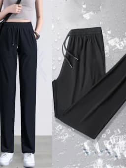 Summer Hit Thin Ice Silk Sports Pants Women's Casual Straight Leg High Waist Quick Dry Elasticity Air Conditioned Loose Fit