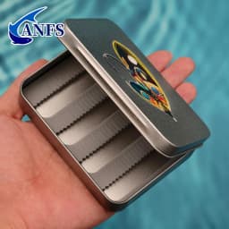 ANFS 1pc Metal Fly Fishing Tackle Box -Fly Hook Storage Box, Storage Box for Bionic Fly, Metal Storage Box for Outdoor Fishing