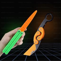 New Knife Fidget Toy 3D Printing Technology Stocking Stuffers Gift With Butterfly Claw Blade Carrot Fidget Toy Stress relief Toy