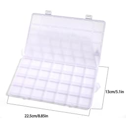 Plastic Jewelry Box 28 Grid Compartment Slot Organizer Storage Beads Container Jewelry Storage Box Rectangle Case Display