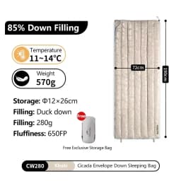 Naturehike CW280 Sleeping Bag Ultralight Duck Down Sleeping Bag Spring Travel Sleeping Bags CWM400 Hiking Camping Sleeping Bag