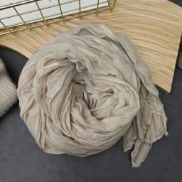 Solid Color Pleated Long Scarves Retro Autumn Winter Cotton Hemp Scarf Warm Neck Wrinkled Twisted Vintage Soft Wrap Shawl