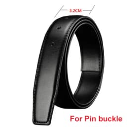 Belts Without Buckle 2.4 2.8 3.0 3.5 3.8cm Width Brand Pin Buckle Black Genuine Leather Men's Belts Body No Buckle Strap