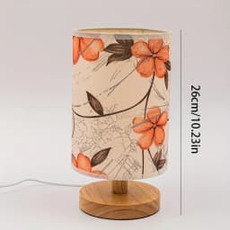 Orange Printed Fabric Desk Lamp, USB - Powered, Suitable for Bedrooms, Living Rooms, Etc., for Decorative Lighting.