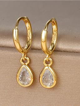925 Sterling Silver Multicolored Water Drop Shaped Zircon Hoop Earrings For Women Anniversary Fashion High Quality Fine Jewelry