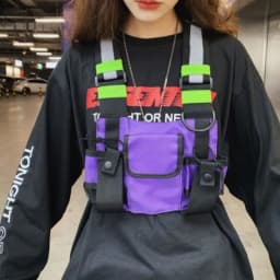 Functional Tactical Chest Bag For Men Fashion Bullet Hip Hop Vest Streetwear Bag Waist Pack Unisex Black Chest Rig Bag