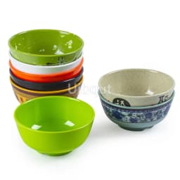 4.5 5 inch 2 10 pcs set Break resistant Melamine Bowl Thickened Flower Rice Soup Snack Bowl Plastic Food Tableware Chinese Bowls