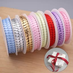 20yards/Roll 0.8 cm Wide Heart-Shaped Floral Pattern Gift Ribbon Suitable for Apparel Decoration Valentine's Day Packaging