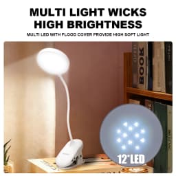 Led Table Lamp USB Rechargeable Night Light With Folding Clamp Study Stand Read Lamp Touch 3 Modes Dimming Eye Protection Light