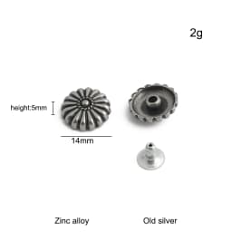 20/50/100PCS Old silver Flower/Round Conchos Screw Back Rivets For Bags Belt DIY Doll Clothes Sewing Riveting Button Accessories
