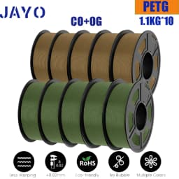 JAYO 10 Rolls PETG Filament 175mm 3D Printing No Bubbles No Drawing Smooth Multiple Colors Optional for 3D Printing 1.1kg/1roll