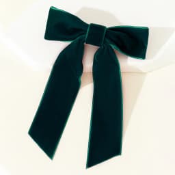 Burgundy Velvet Hair Bow Clip - Oversized Crushed Velvet Ribbon with Silver Pin Back | Elegant Hair Accessories for Women