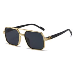 Hiking New Fashion Double Beam Polygonal Anti Light Glasses Retro Personalized Trendy Large Frame Eyewear European and American