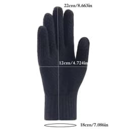 Winter Men Knitted Gloves Warm Full Fingers Touch Screen Anti-Slip Gloves for Cycling Running Driving Hiking Camping Work Mitte