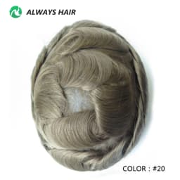 Invisible Hairline Hair System Unit for Men 0.03-0.04mm Super Thin Base Toupee Indian Human Hair Mens' Topper Wig