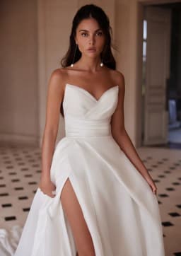 Charming Pleat V-neck Organza A Line Wedding Dresses Side Slit Custom Made Bridal Grown 2025 Vestido De Noival