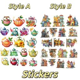 18pcs Creative Self-made Fruit Flower Tea Kettle Scrapbooking Stickers/decorative /DIY Craft Photo Albums Planner Stickers