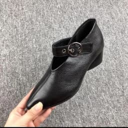 Women's V-neck Ankle Boots Ladies Big Size 34-43 Designer Shoes Heel with Heart-shaped Women Autumn Hook & Loop Mary Jane Boots