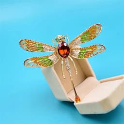Large Size Luxury Crystal Dragonfly Brooch Colorful Rhinestone Insect Brooches Girls Cute Pins Personality Corsage Accessories
