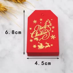 50pcs Merry Christmas Gift Tags Red White Paper Cards Labels Xmas New Year Party Bags Boxes Packaging Hang Tag Navidad Supplies