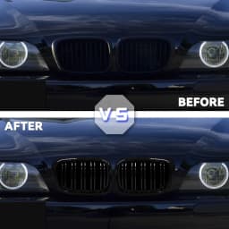 For BMW E39 5 Series 525 528 530 Gloss Black Grille Car Front Hood Grill Kidney Grilles Racing Grill 99-03 Accessories Dual Line