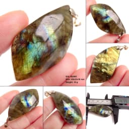 Stone Craft Natural Labradorite Raw Stone Polishing Geometric Shape Crystal Labradorite Pendent Exquisite Natural Training Stone