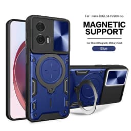 For Motorola Moto Edge 50 Fusion Case Slide Camera Protect Phone Case For Edge50 Fusion Armor Funda Magnet Ring Stand Back Cover