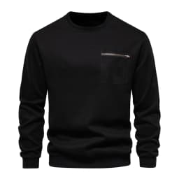 Autumn Solid Crew Neck Long Sleeve Sweatshirt Men's Loose Casual Streetwear