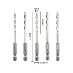 5Pcs HSS High Speed Steel Twist Drill Bit 1/4 Hex Shank Replacement Hexagonal Handle Steel Power Tool 3/4/5/6/8/10mm