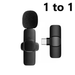 KEBIDUMEI Wireless Lavalier Microphone for Smartphones Computers Cameras Noise Reduction Collar Microphone Type-C Port Adapter