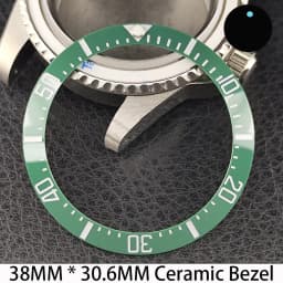 Sloping 38mm * 30.6mm Ceramic/Aluminum Bezel GMT and Diving Watch Insert Fits for 40mm Men's Watch Case Bezel Replacement Insert