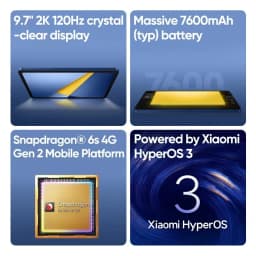 Global Version POCO Pad C1 64GB 128GB Snapdragon 6s 4G Gen 2 9.7" 2K 120Hz Display 7600mAh Battery 18W Fast Charging Wi-Fi POCO Tablet