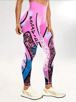 Printed Yoga Pants Tight-Fitting Waist-Lifting Hip-Lifting Leggings High-Elastic Form-Fitting Fitness And Sports Pants Yoga Wear
