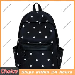 Polka Dot Aesthetic Preppy Backpack Kawaii Sweet Campus Bookbag Travel Casual Daypack for Elementary & Middle Girl Students