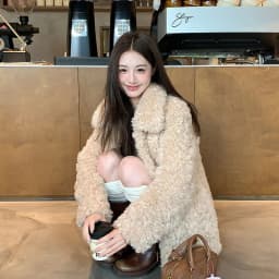 Lamb Fur Jacket Women's Mid-Length Winter Turn-down Collar Loose Thickened Desert Style Faux Fur Sheepskin Coat