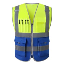 Hi Vis Work Vest Construction Building Vest Workwear Clothing Work Vest Multi Pocket Black Vest