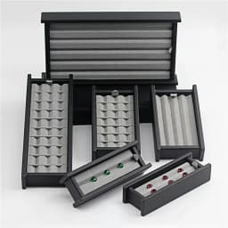 Wholesale large multi-digit gem storage box diamond display box V Groove colorful gems Box PortableGem Display Tray with Lid