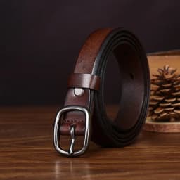 2.4CM Pure Cowhide High Quality Genuine Leather Thin Belts for Women Brand Strap Vintage Jeans Cowboy Leisure Needle Buckle Belt