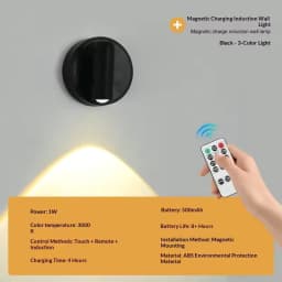 LED light magnetic USB Rechargeable Wall Light Spotlight Motion Sensor Led Reading Light With Touch Switch Dimmable Bedside Lamp