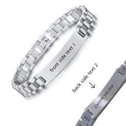 Personalized Engrave Photo Text Bracelet for Men Wristband Stainless Steel Bangle Engraving Color Printing Picture Couple Gifts