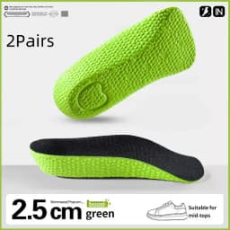 Memory Foam Height Increase Insoles for Men Women Shoes Flat Feet Arch Support Orthopedic Insoles Sneakers Heel Lift Care Insole