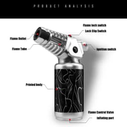 JOBON Strong Flame Gun Lighter Sustainable Flame Ignition  Flame Adjustable Cigar Camping Tool