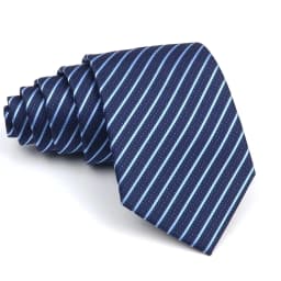 Men's Polyester 8cm Ties Vintage Navy Blue Striped Paisley Pattern Jacquard Weave Necktie Business Wedding Party Accessory Gift