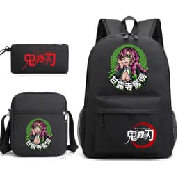 Demon Slayer Anime Print School Backpack Set 3Pcs with Shoulder Bag Pencil Case for Boys Girls